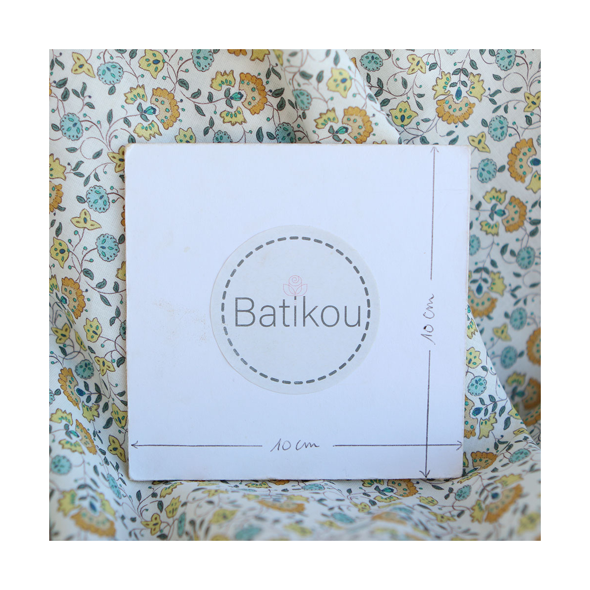 Valentine - Batiste de coton SILKYNE à imprimé fleuri orange et bleu