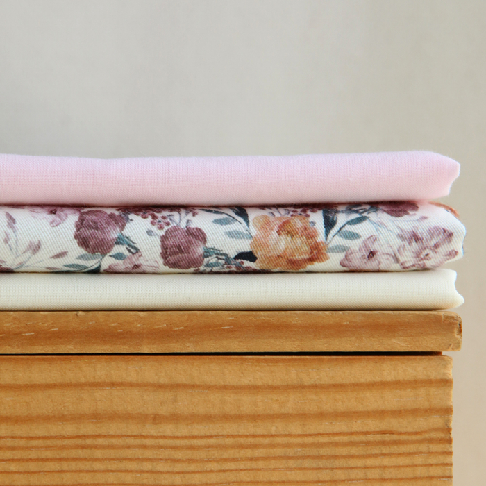 Tissu popeline sergé coton organique imprimé fleuri douce et fluide