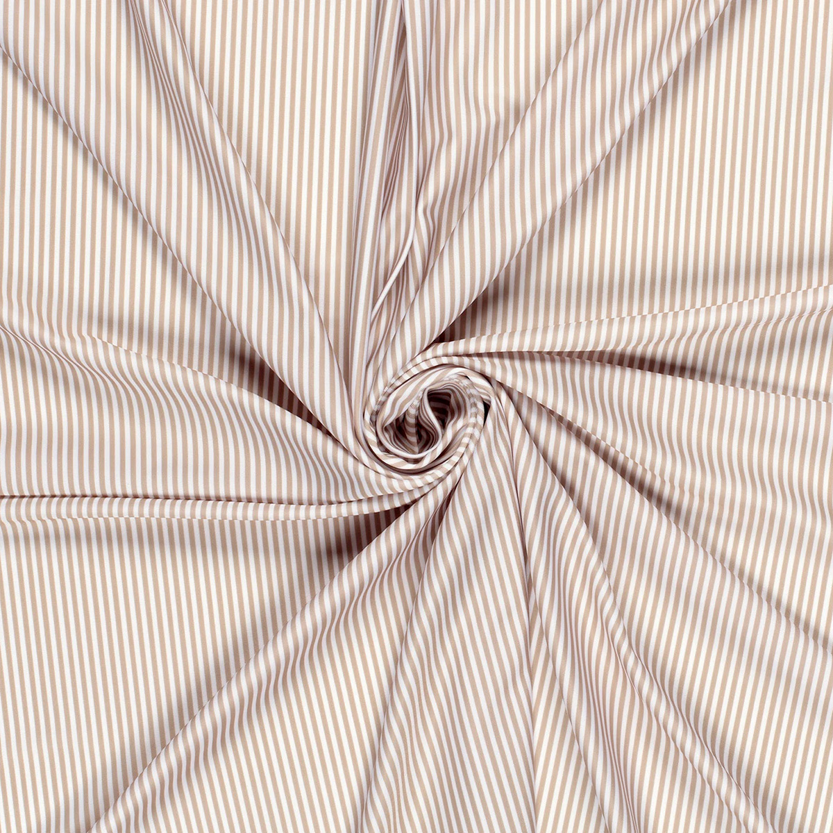 Tissu Lycra (maillot de bain) UPF50 rayures écru et beige