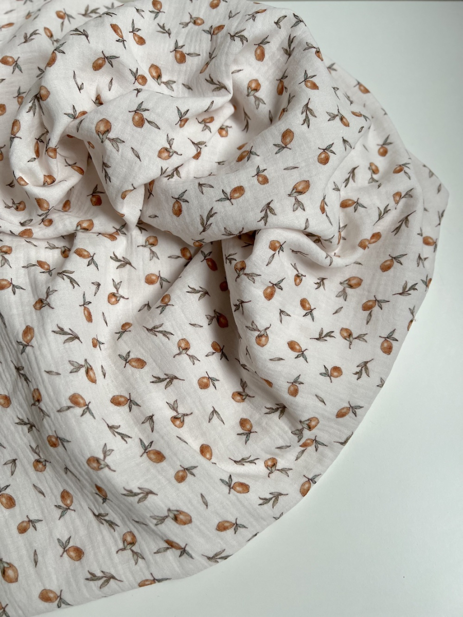 Double gaze de coton imprimé agrumes Qualité Oeko-tex - 3