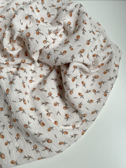 Double gaze de coton imprimé agrumes Qualité Oeko-tex - 3