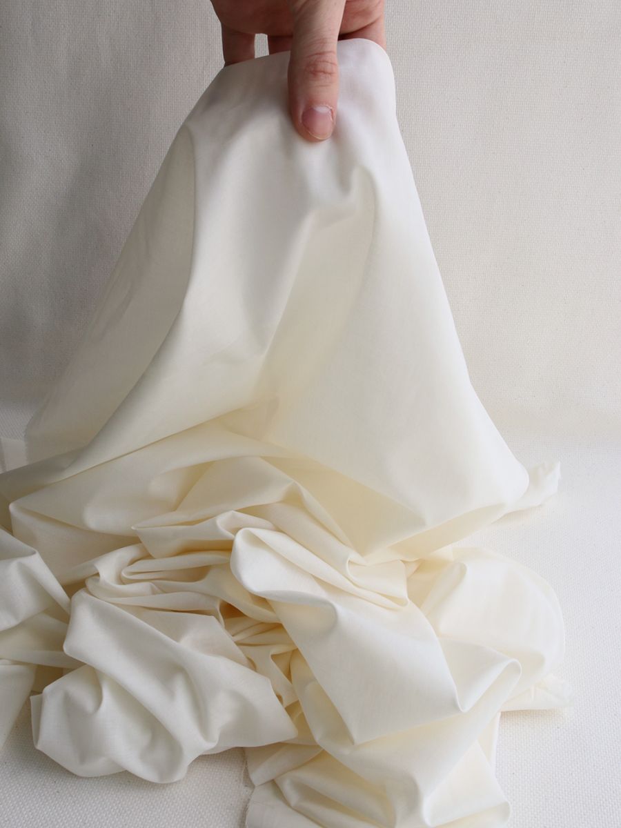 Voile de coton organique uni coloris écru