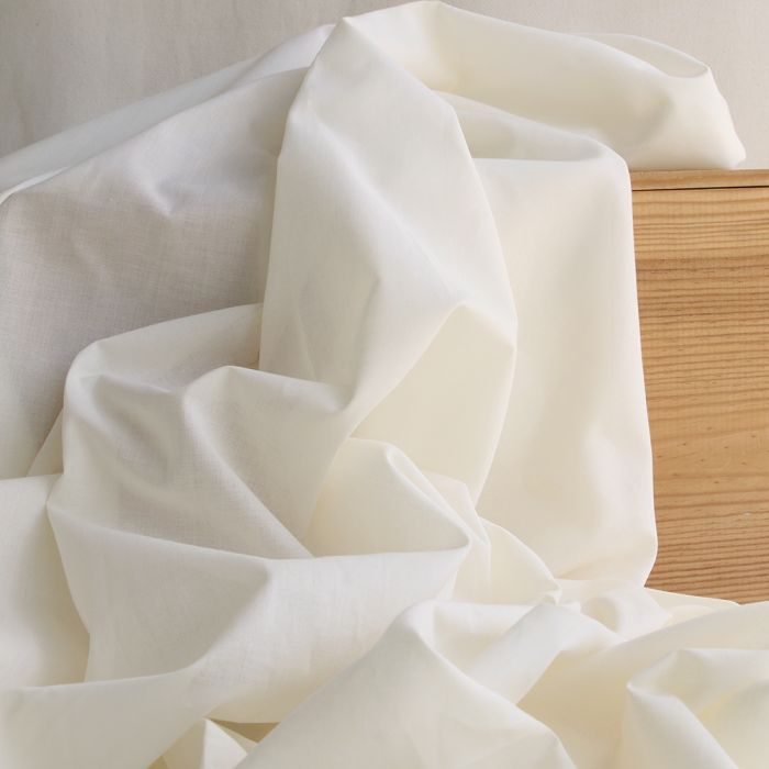 Voile de coton organique uni coloris écru
