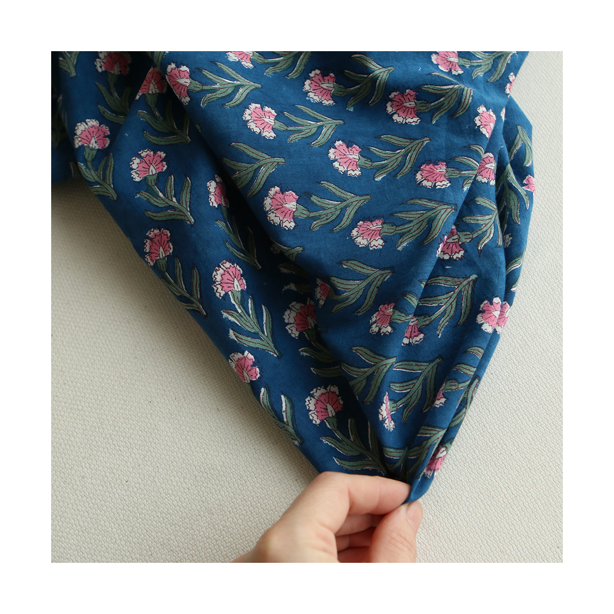 Neha B - Tissu indien en coton imprimé main Hand Block Artisanal