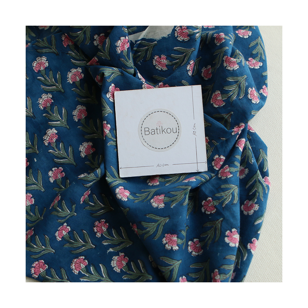 Neha B - Tissu indien en coton imprimé main Hand Block Artisanal