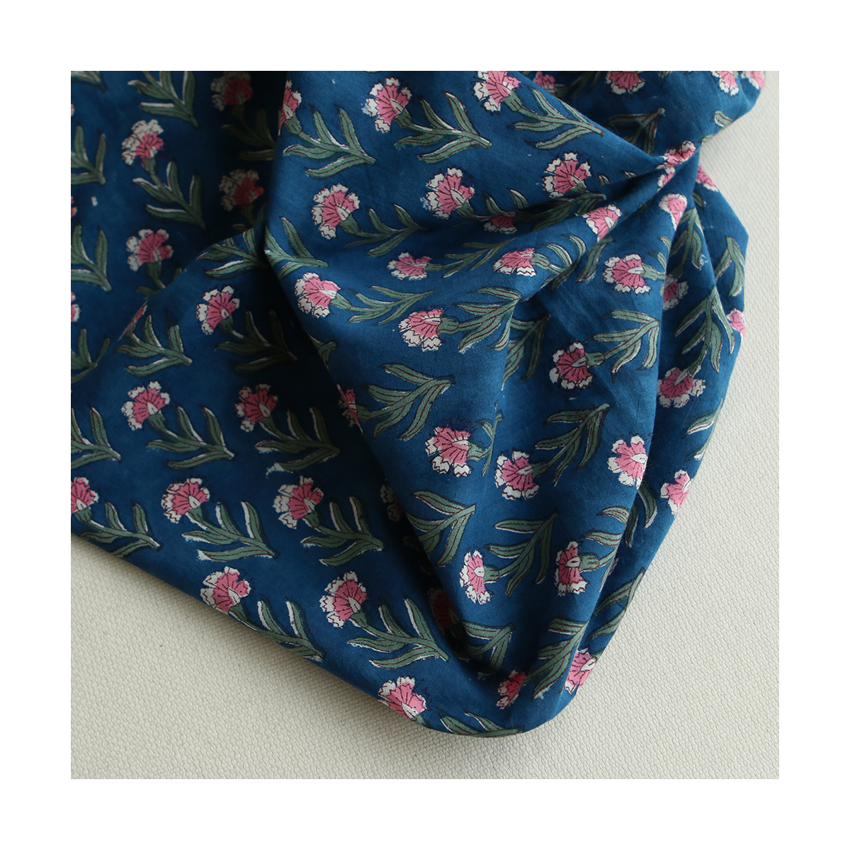 Neha B - Tissu indien en coton imprimé main Hand Block Artisanal