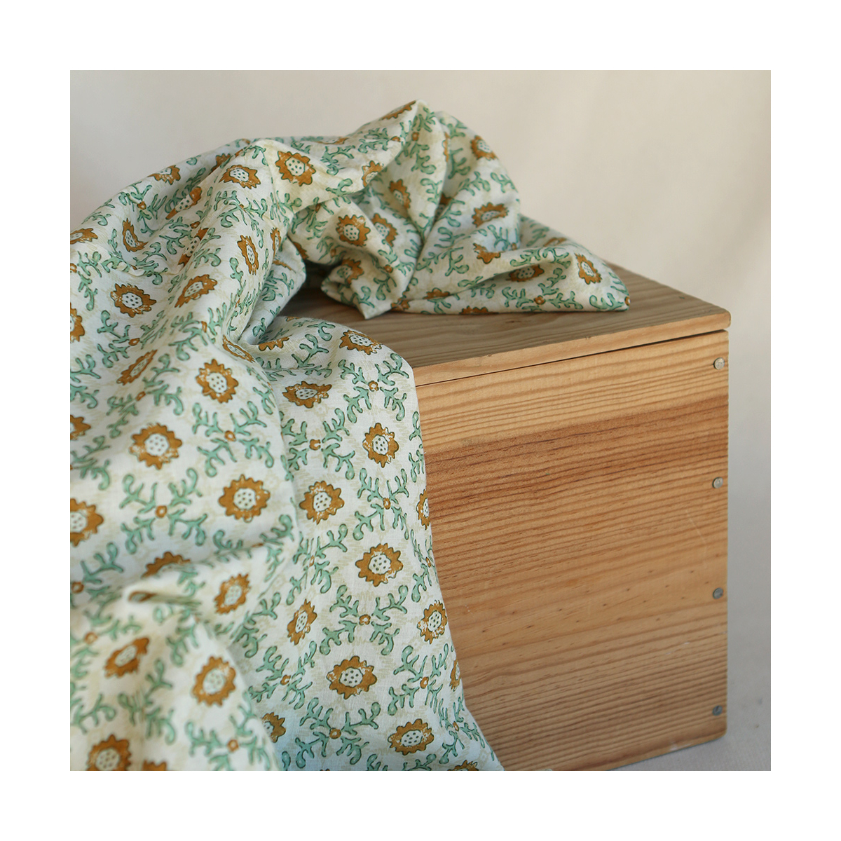 Jivan B - Tissu indien coton hand block traditionnel