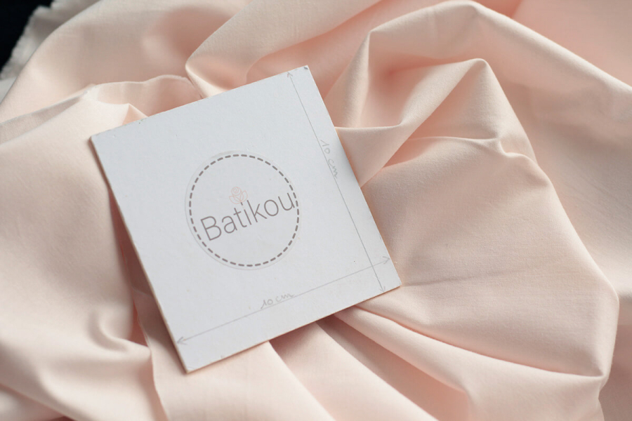 Popeline coton douce qualité SWEET coloris uni rose nude 2