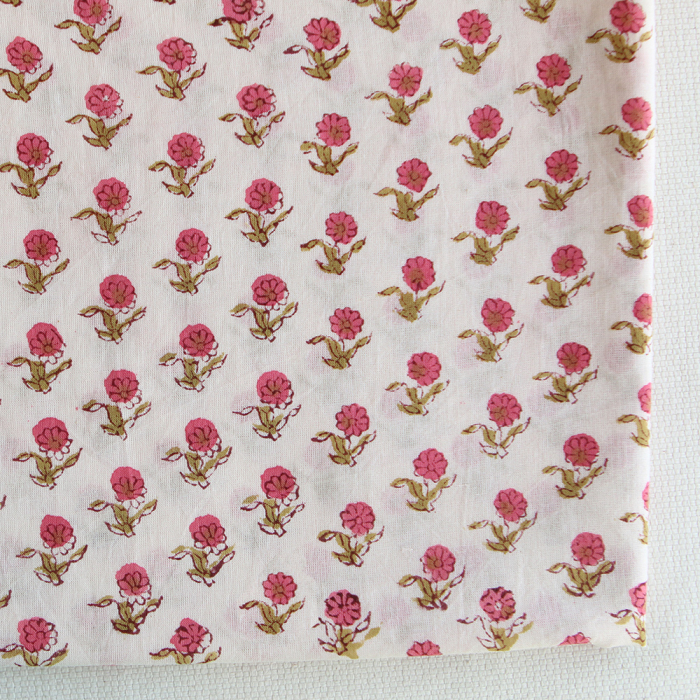 Arya - Tissu indien en coton imprimé main Hand Block Artisanal