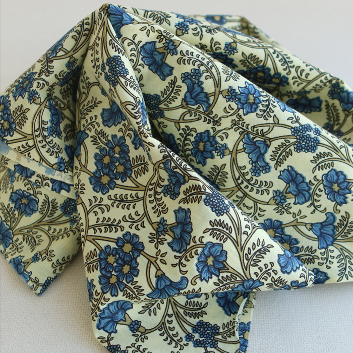 Au mètre - Tissu indien coton hand block traditionnel