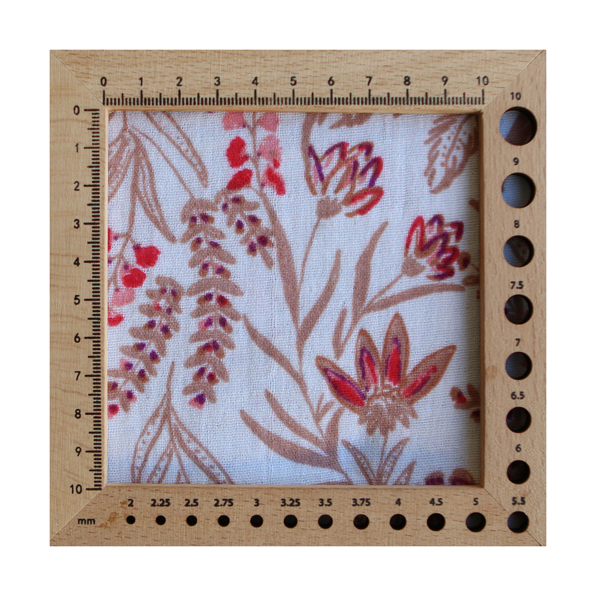 Jaya - Double gaze de coton fond écru motif fleuri