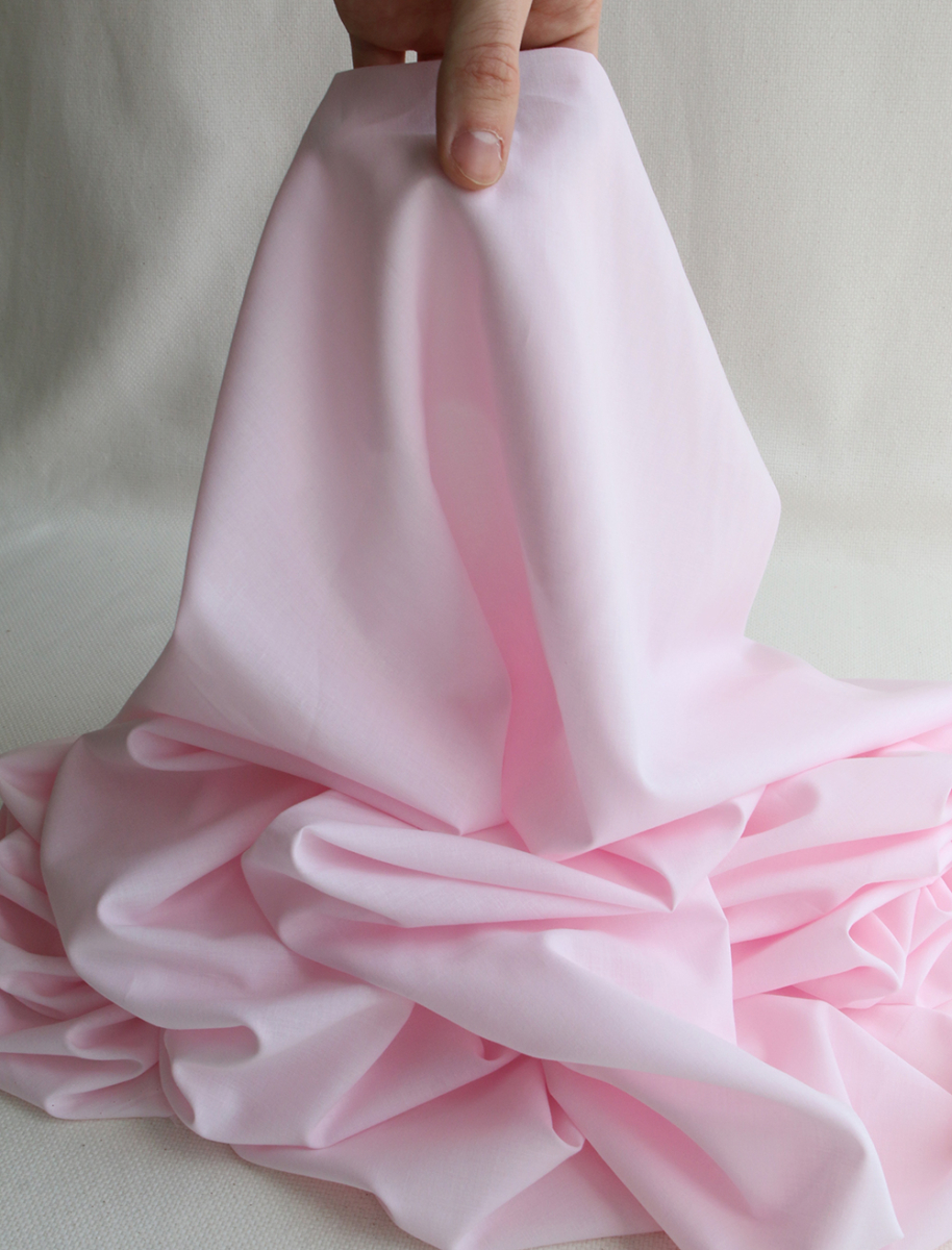 Tissu Coton voile uni pour doublure BIO organique rose doux