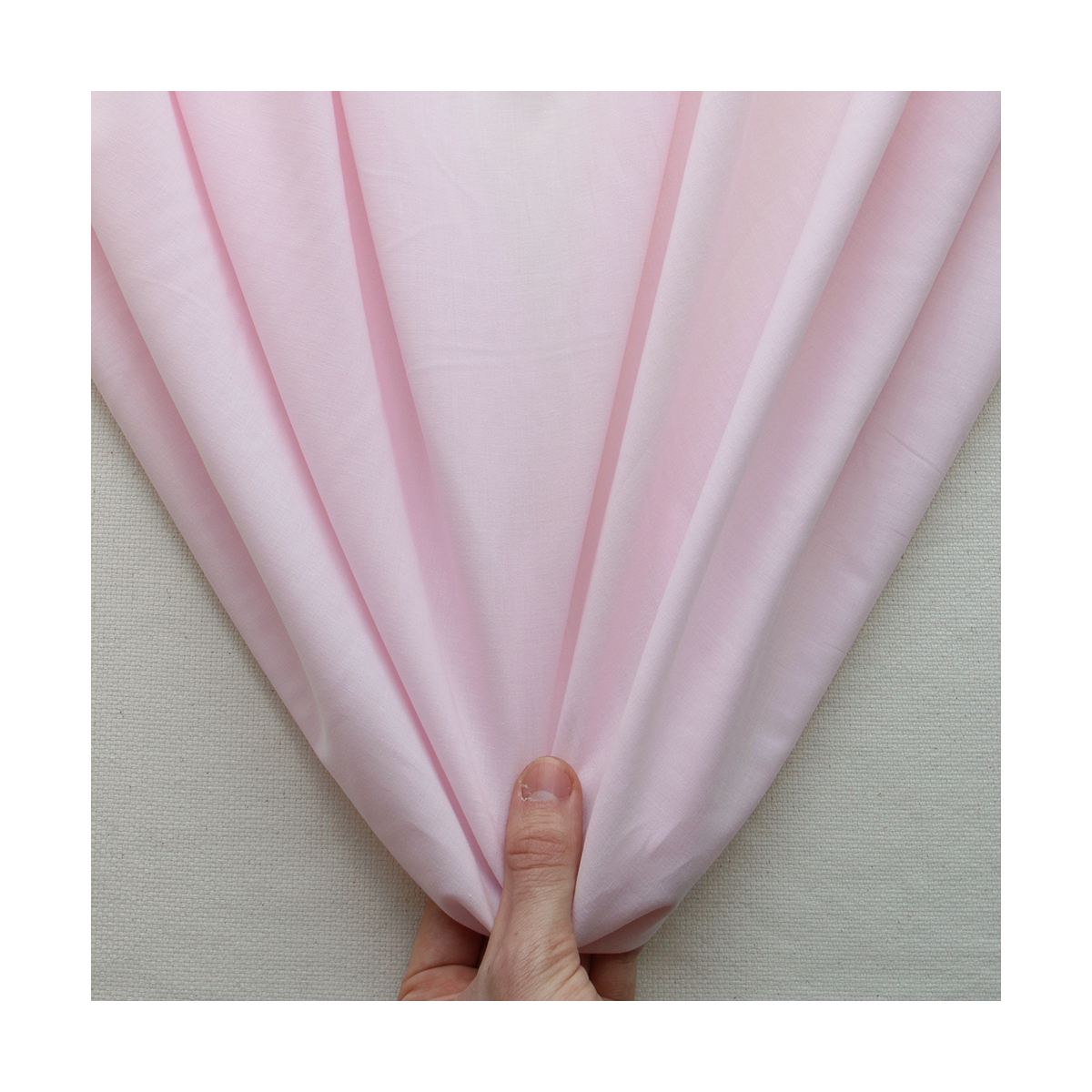Tissu Coton voile uni pour doublure BIO organique rose doux