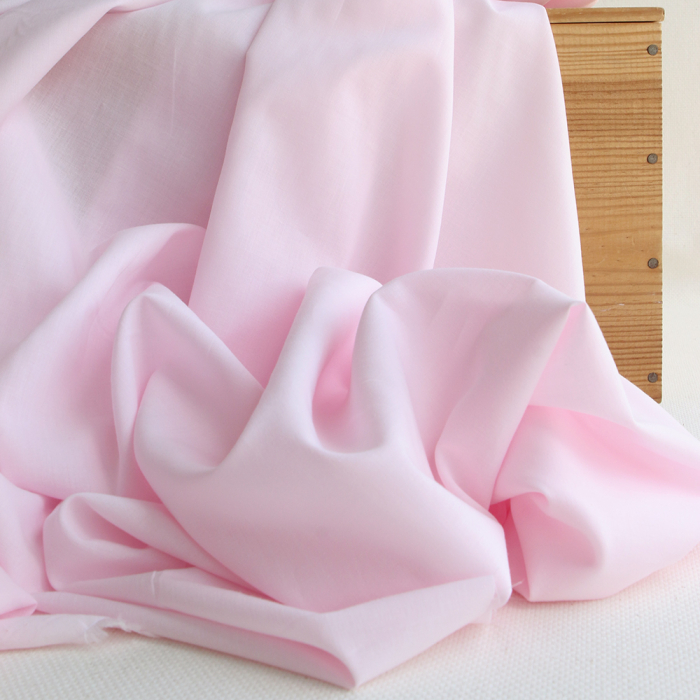 Tissu Coton voile uni pour doublure BIO organique rose doux