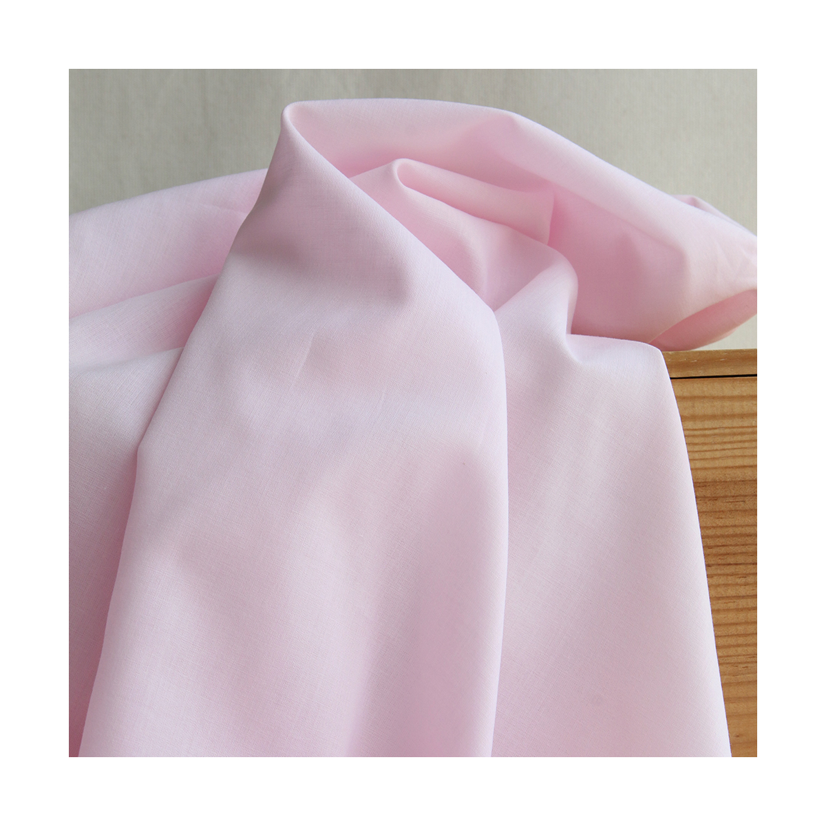 Tissu Coton voile uni pour doublure BIO organique rose doux