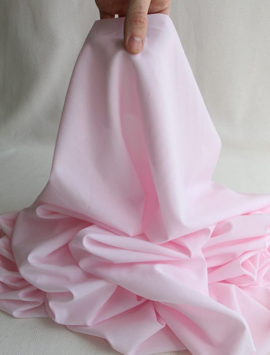 Tissu Coton voile uni pour doublure BIO organique rose doux