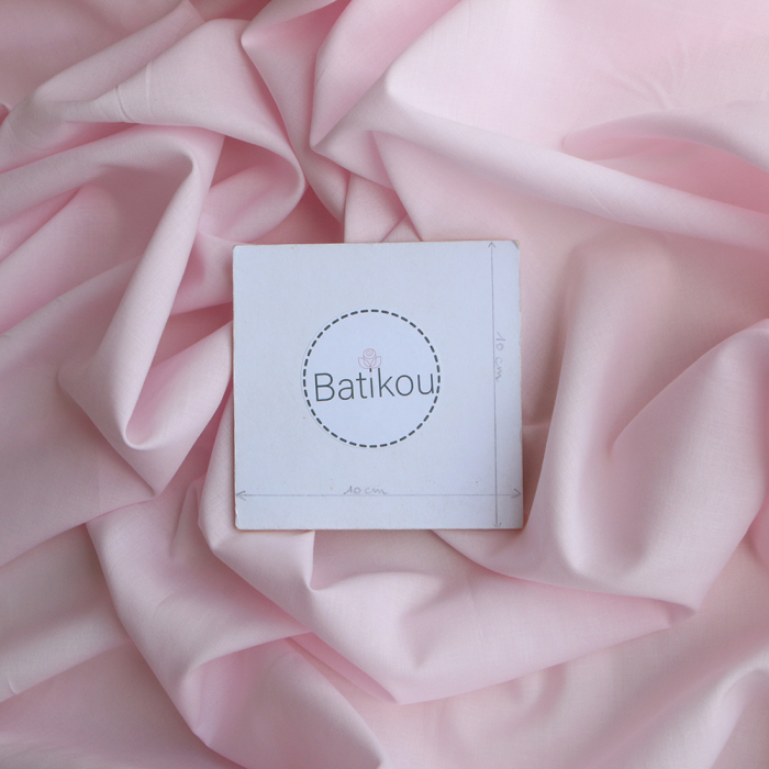 Tissu Coton voile uni pour doublure BIO organique rose doux