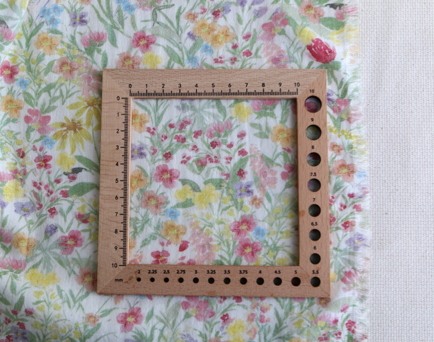 copy of Celine - Double gaze de coton BIO blanc motif fleuri marine / moutarde