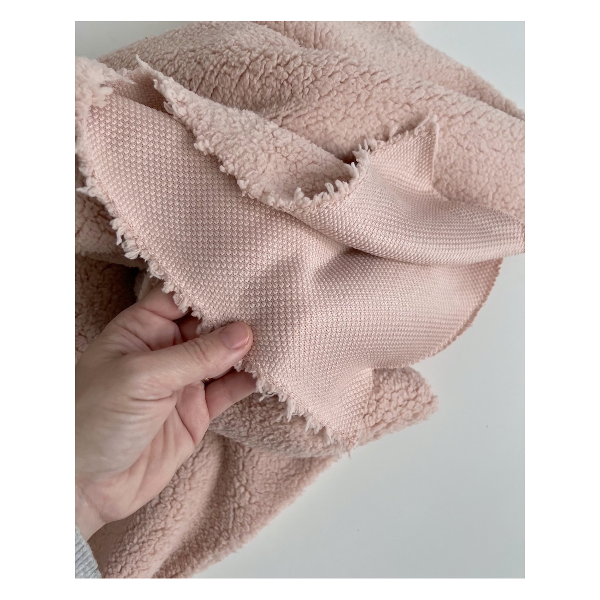 Teddy / moumoute bouclé coloris rose thé