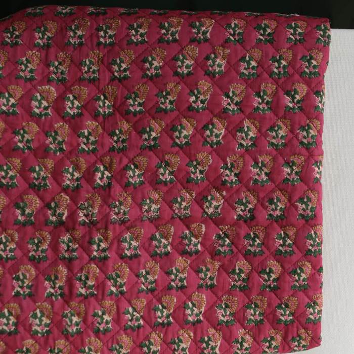 Sharmila - Tissu indien matelassé double face coton hand block largeur 100cm