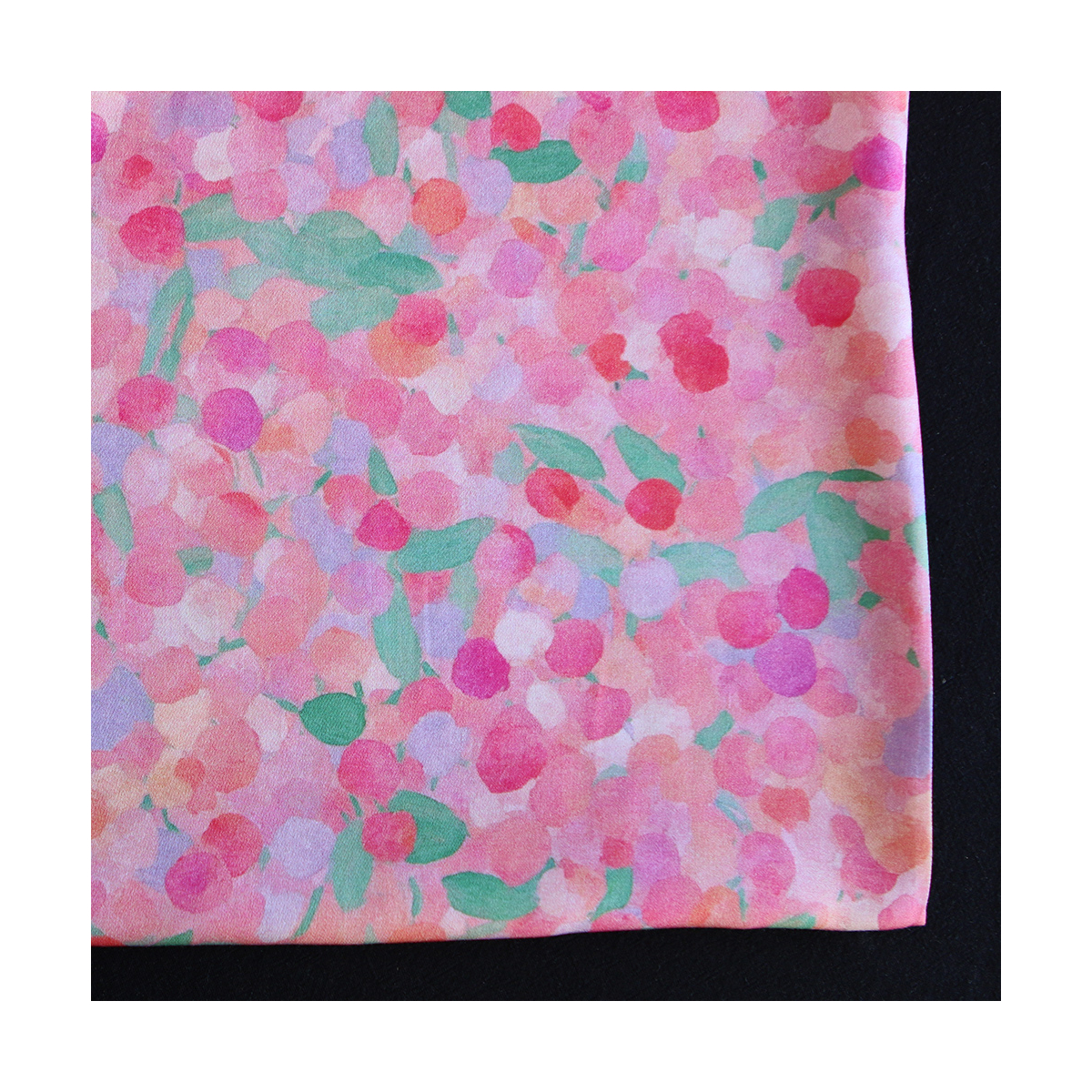 Rosine - Viscose satinée imprimé abstrait rose