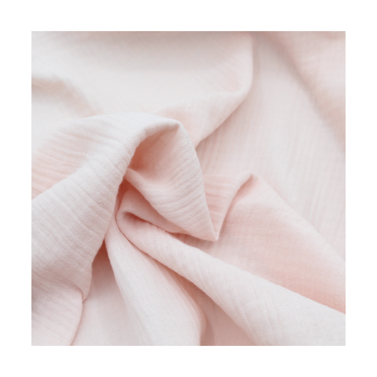 Double gaze de coton BIO unie rose nude