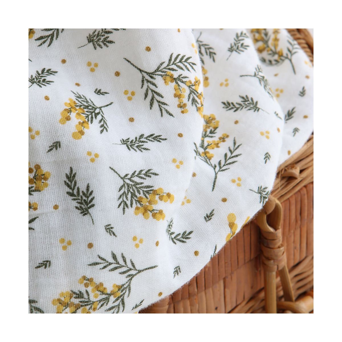 Mimosa - Double gaze de coton BIO motif exclusif