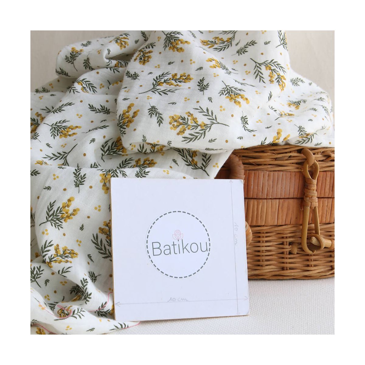 Mimosa - Double gaze de coton BIO motif exclusif