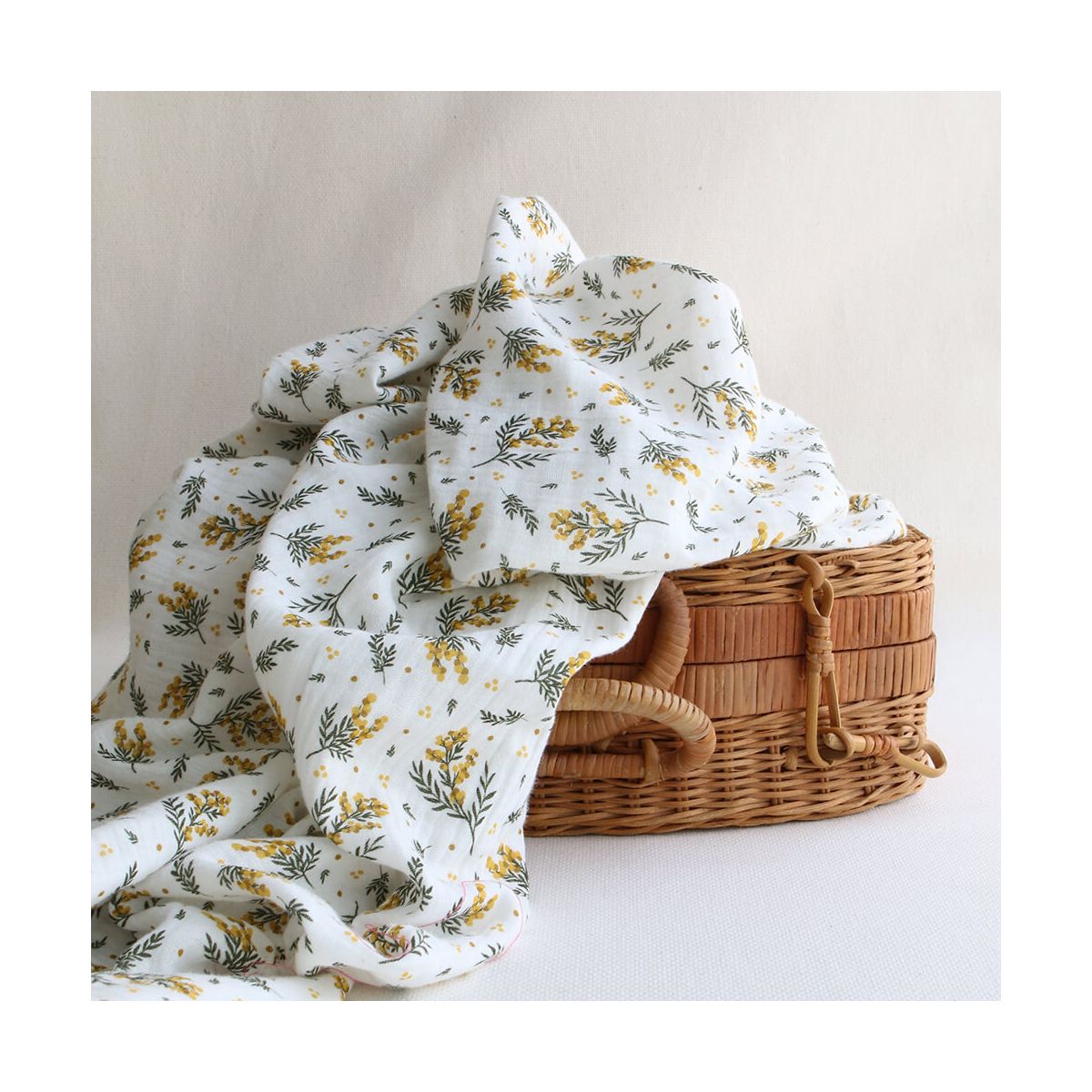 Mimosa - Double gaze de coton BIO motif exclusif
