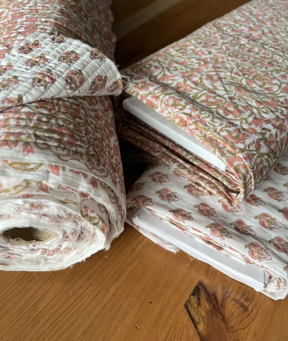 Tissu indien coton hand block traditionnel Qualité Oeko-tex - 8