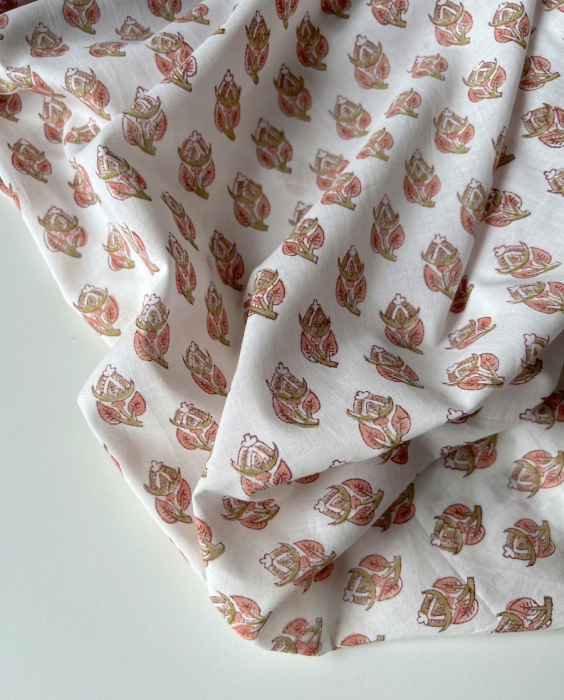Tissu indien coton hand block traditionnel Qualité Oeko-tex - 6