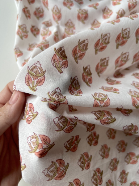 Tissu indien coton hand block traditionnel Qualité Oeko-tex - 1 2