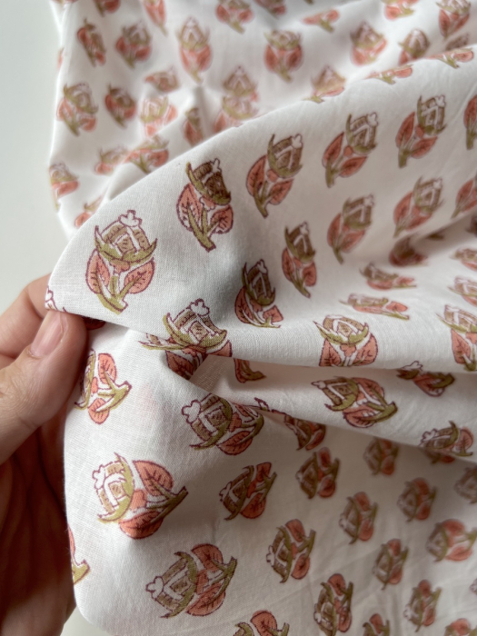 Tissu indien coton hand block traditionnel Qualité Oeko-tex - 2