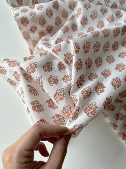 Tissu indien coton hand block traditionnel Qualité Oeko-tex - 4