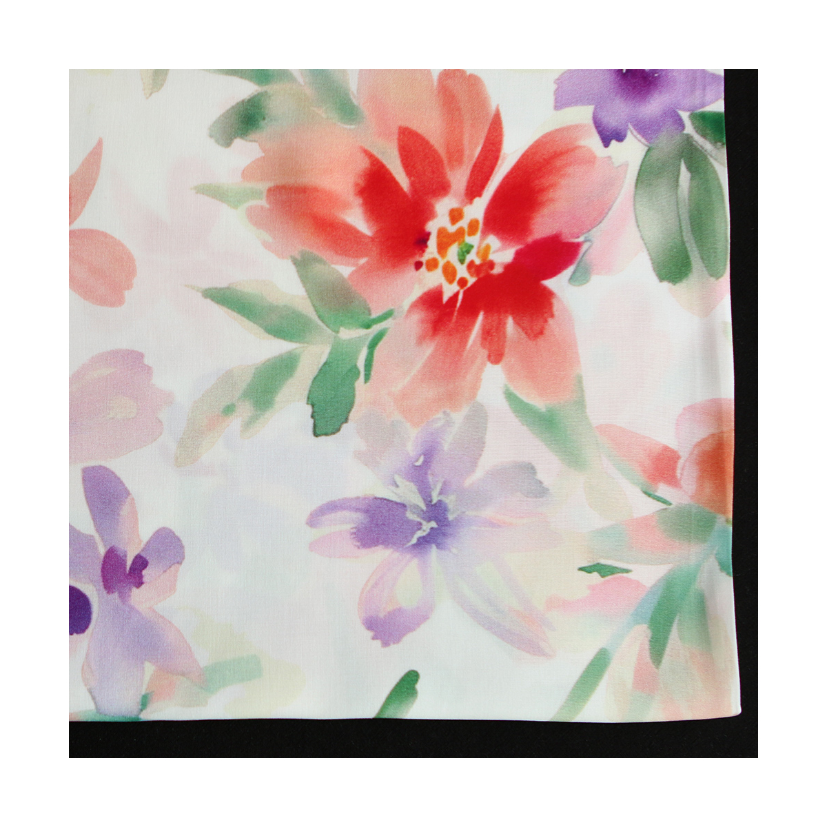 Aurélie - Viscose Ecovero imprimé fleuri corail et vert
