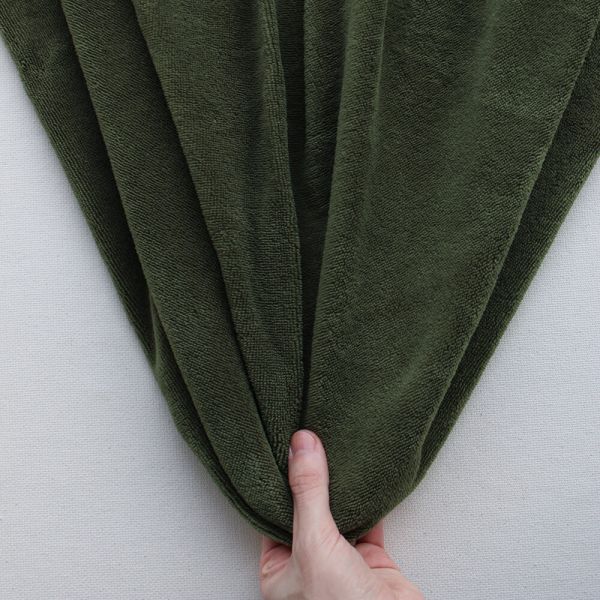 Eponge bambou / coton doudou coloris vert olive 2