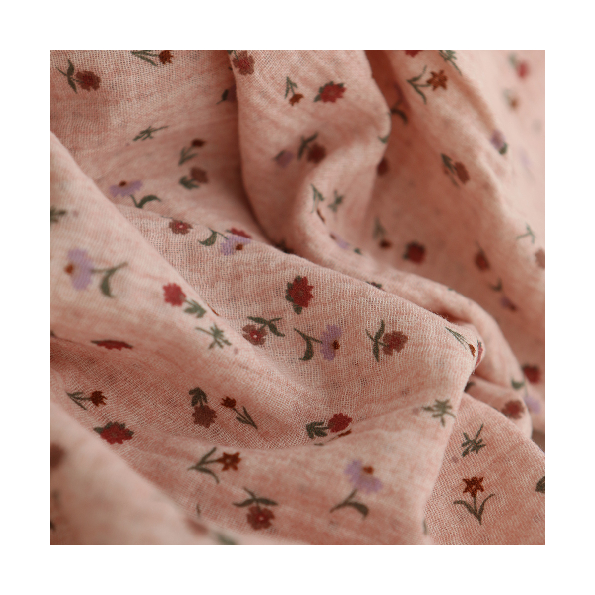 Maxime - Double gaze de coton double face coloris rose chiné