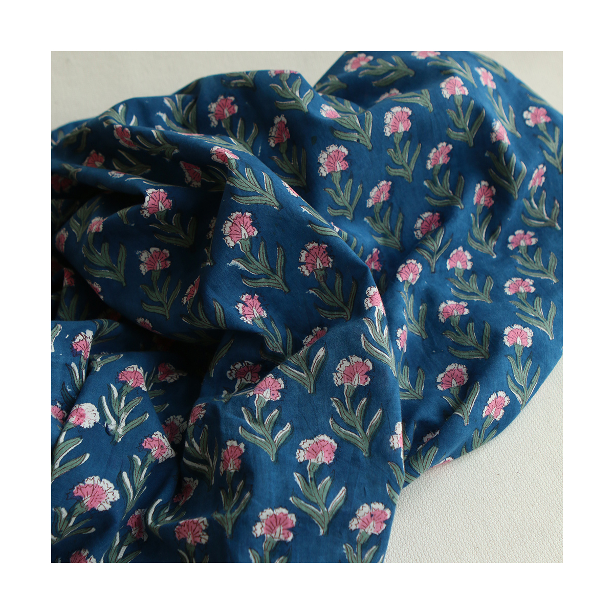 Neha B - Tissu indien en coton imprimé main Hand Block Artisanal