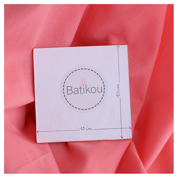 Voile de coton organique uni coloris pêche melba