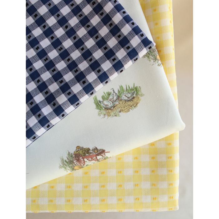 Vichy plumetis de coton et viscose coloris jaune