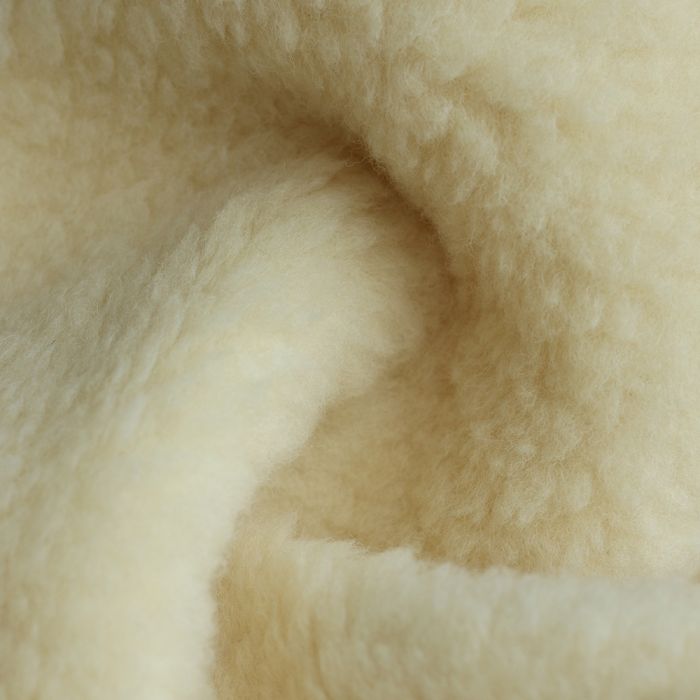 Shaun Grande largeur - Tissu fourrure pure laine vierge de mouton BIO tissée sur coton 200cm