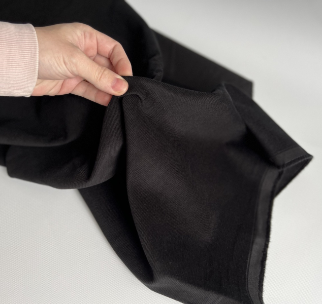 Velours milleraies coton organique coloris Noir  - 1 2