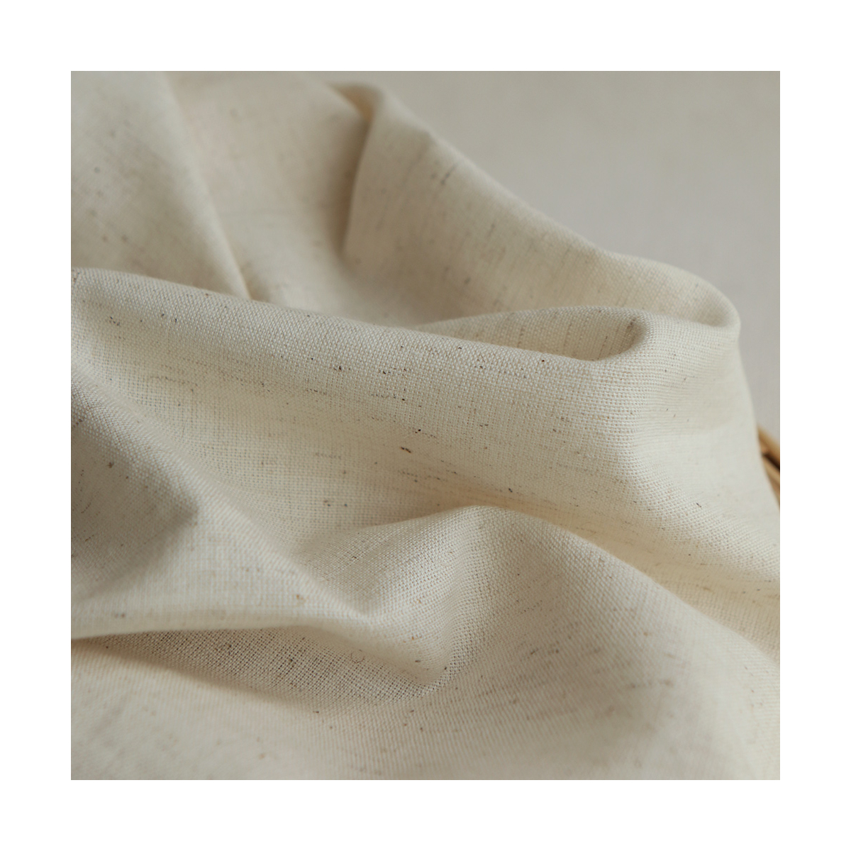 Riya uni - Tissu indien coton effet lin naturel chiné