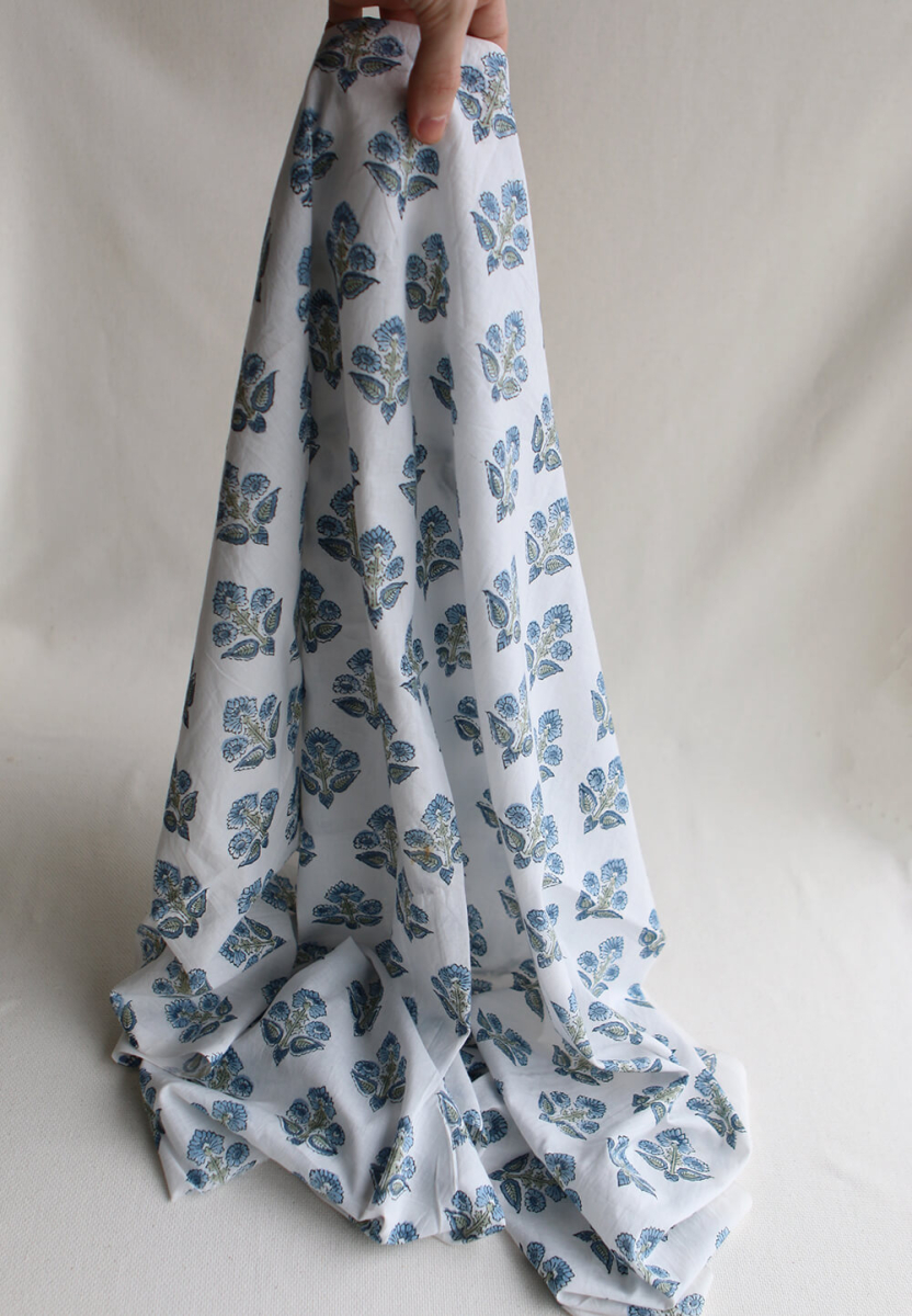Tara B - Tissu indien en coton imprimé main Hand Block