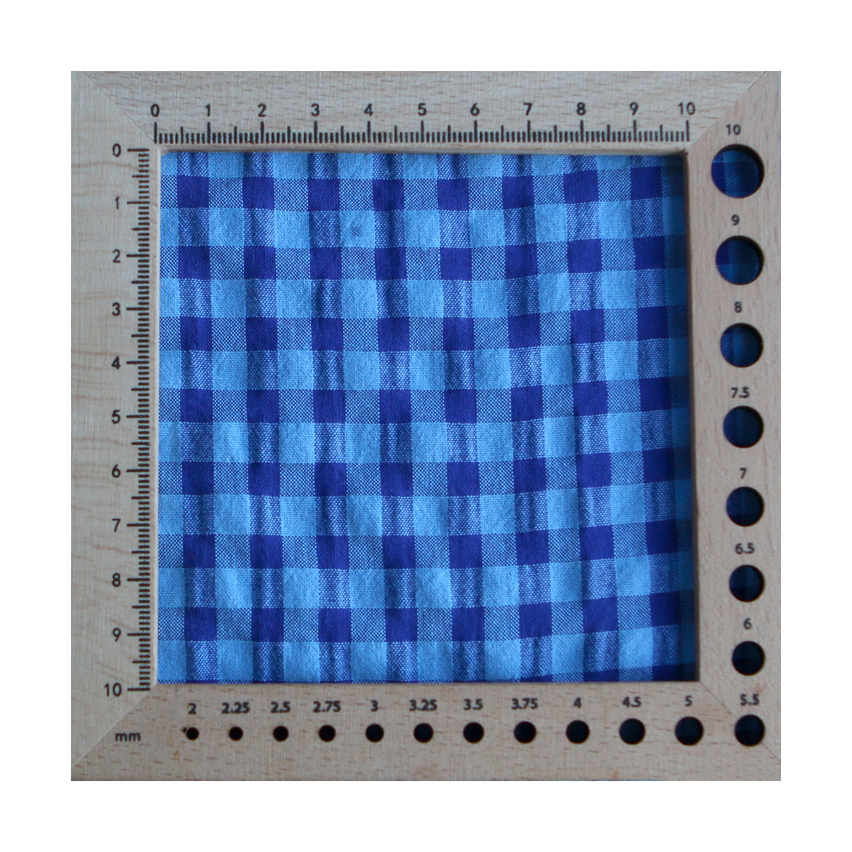 Seersucker / Coton gaufré vichy 6mm bleu cobalt