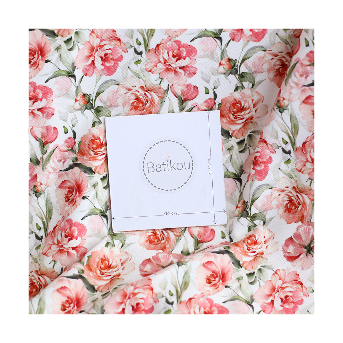 copy of Jersey coton à motif fleuri rose
