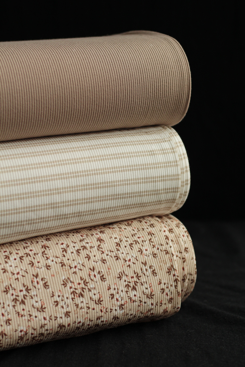 copy of Jersey coton côtes fines à motifs graou beige