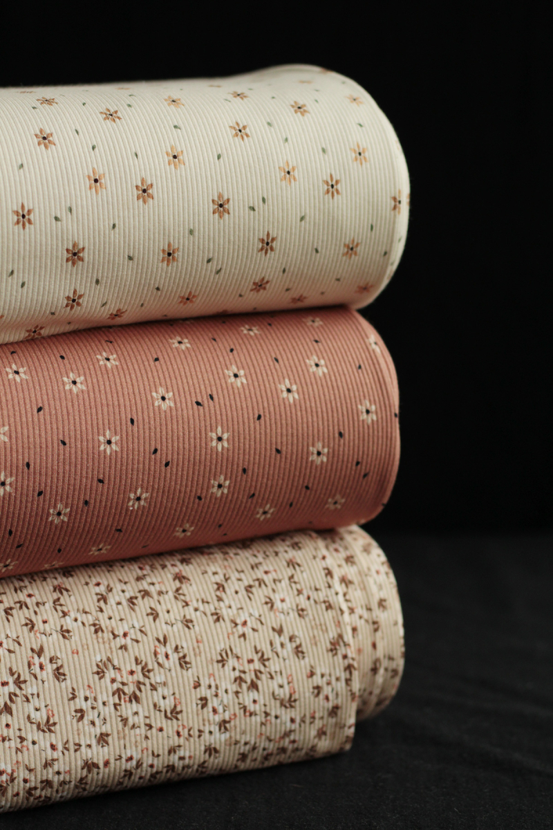 copy of Jersey coton côtes fines à motifs graou beige