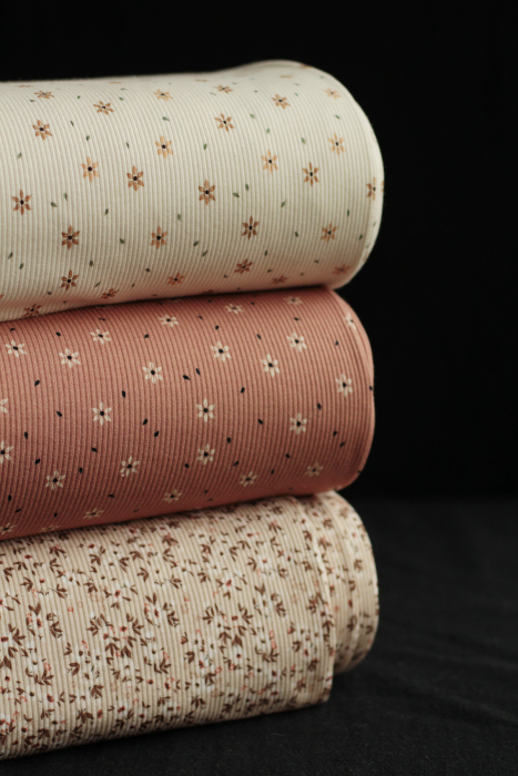 copy of Jersey coton côtes fines à motifs graou beige