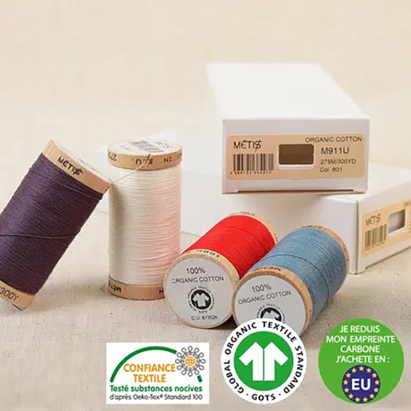 Fil à coudre 100% coton BIO organique Bobine 275m